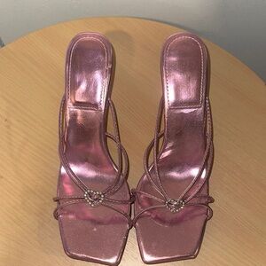 Elegant Pink Strappy Women's Heels